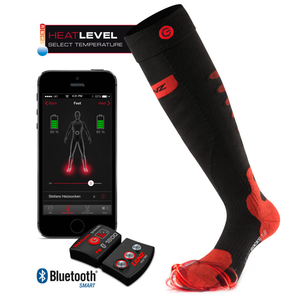 Heated socks, bluetooth batteries and phone app