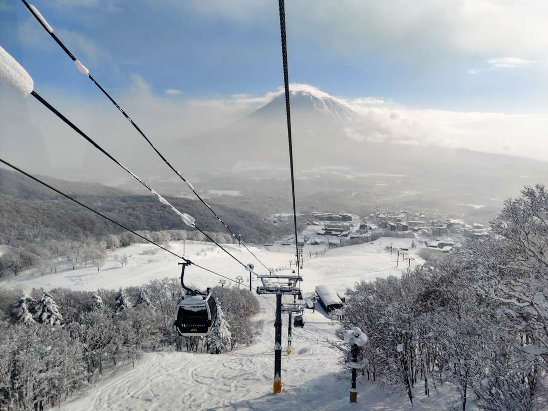 Quiet snowy mountain in Niseko resort